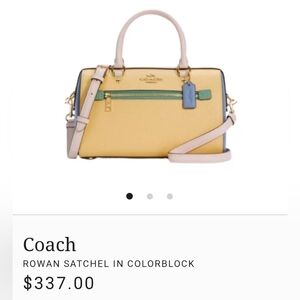 Coach Color Block Rowan Satchel Crossbody